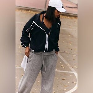 NWOT Free People Movement Black Varsity Blues Jacket